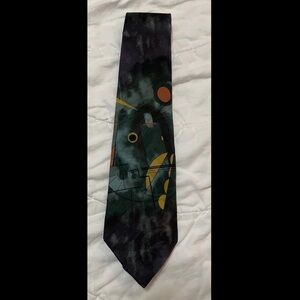 Vintage Kaps 100% Silk Abstract Neck Tie Made in Italy EUC Geometric Green